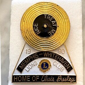 Vintage Elvis Presley Memphis Lions Club Enamel Pin Graceland Whitehaven 90s NEW